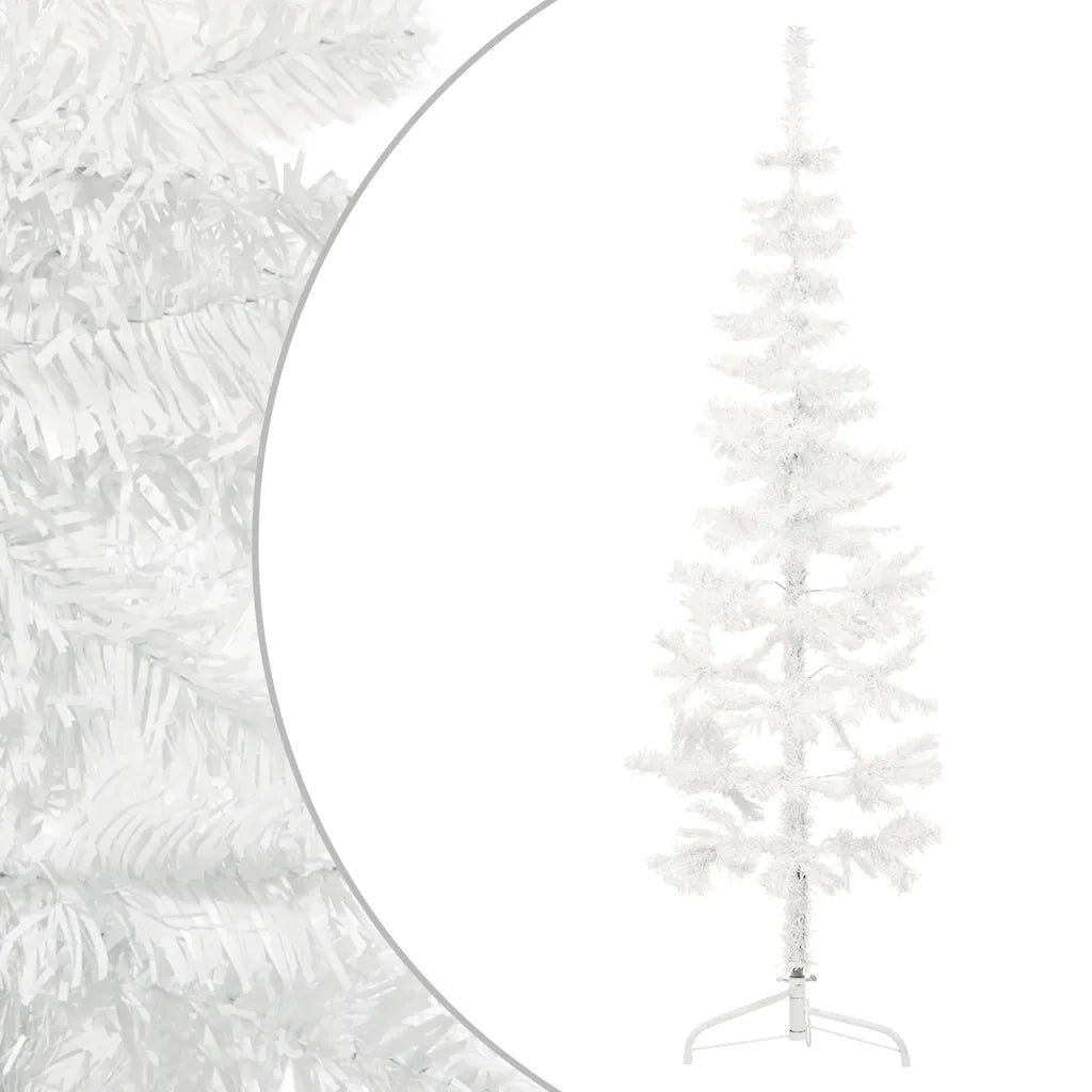 Albero Natale Artificiale Sottile a Metà Supporto Bianco 150 cm 344565