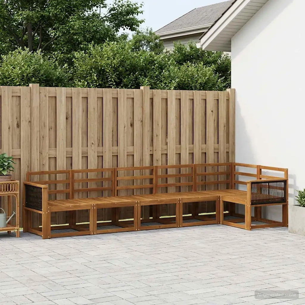 Set di divani da esterno 6 pcs Naturale