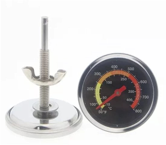 Termometro digitale per griglia - Metallo - Raggio di misura 50 a 400°C - Termometro bimetallico - Supporto antiscivolo - Peso ridotto 70g
