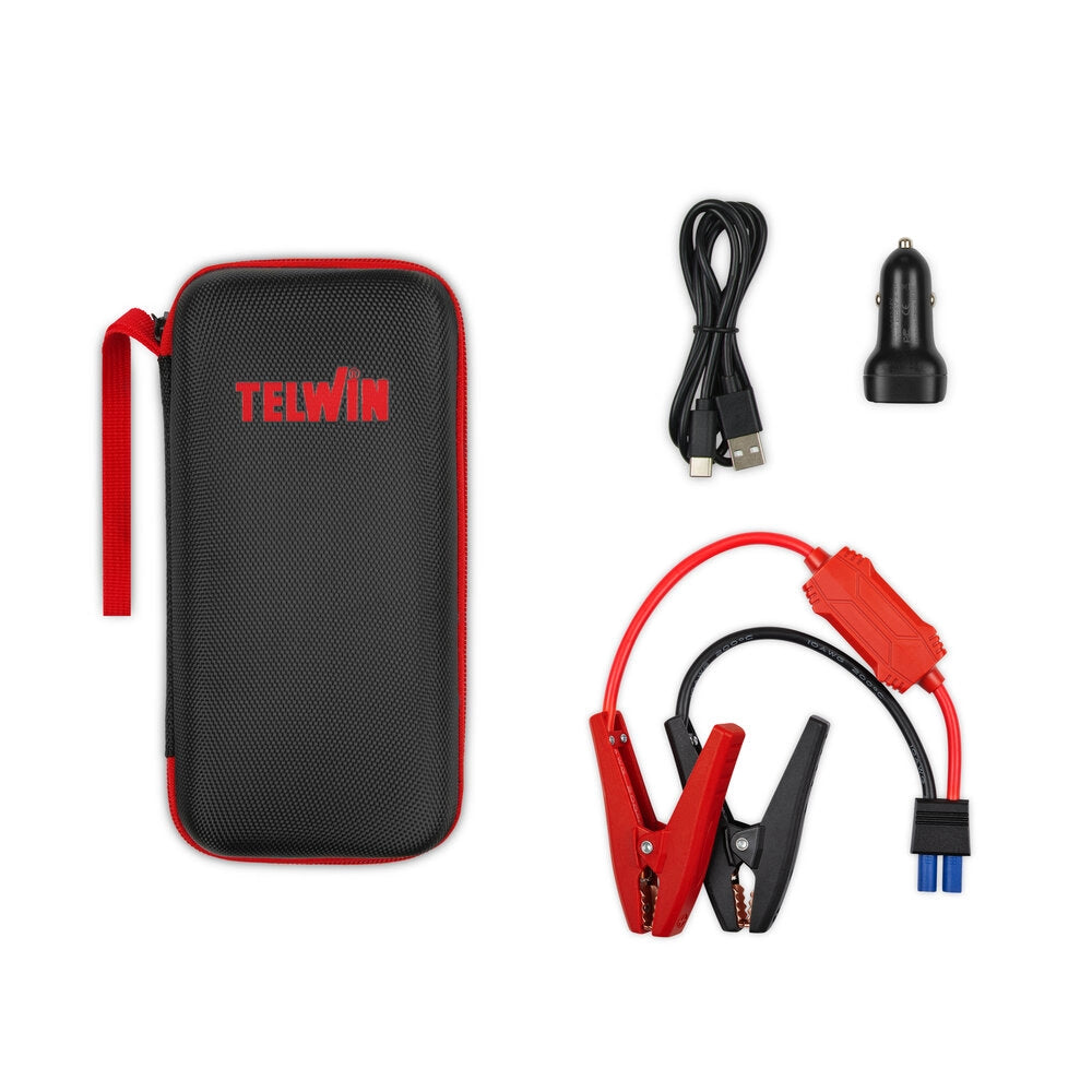 AVVIATORE PORTATILE STARTER CARICABATTERIE DRIVE 1500 12V + 2 LUCI LED TELWIN