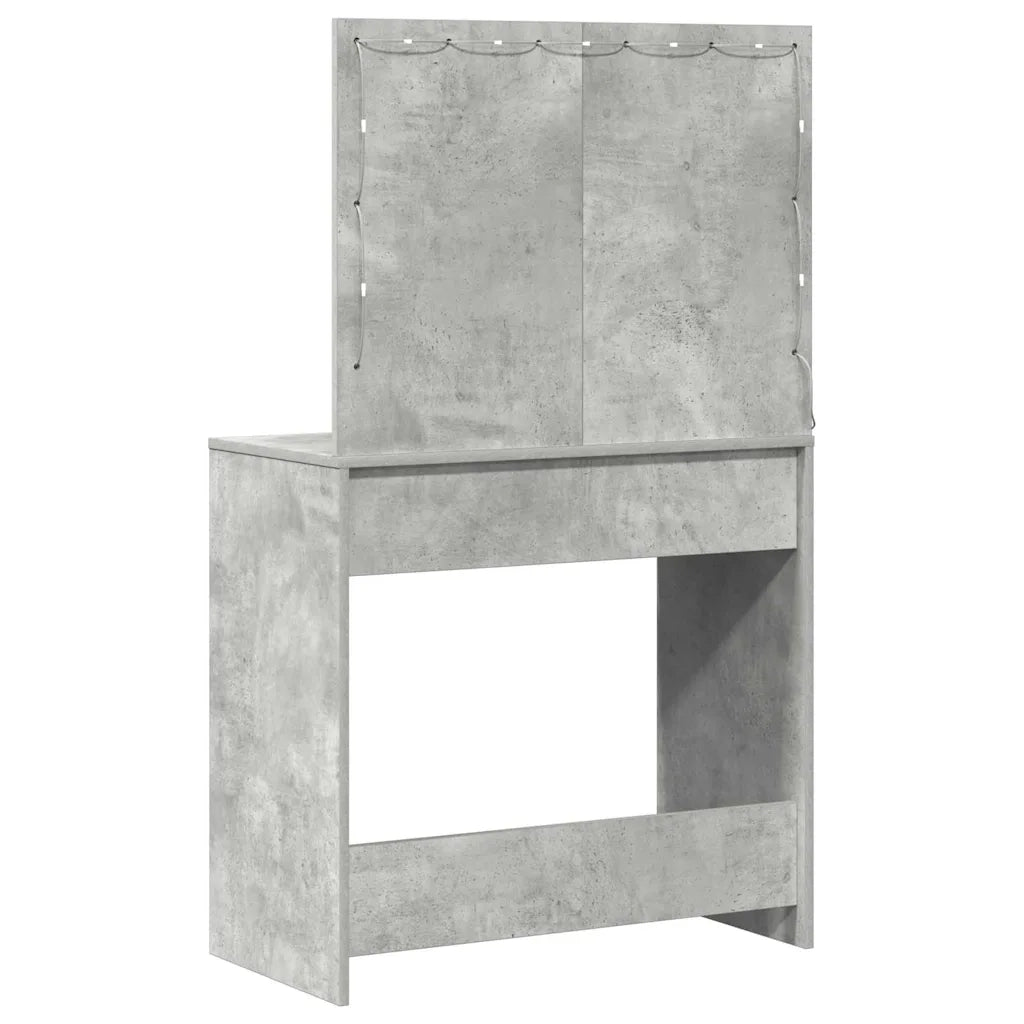 Tavolo da Trucco con cassetto Grigio cemento 78,5 x 41 x 135 cm