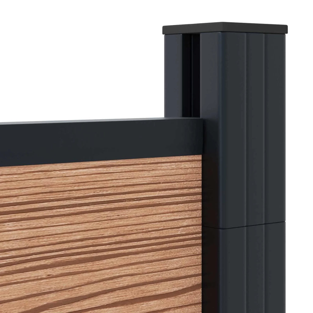 Pannello di Recinzione 5 pcs WPC e Alluminio Marrone