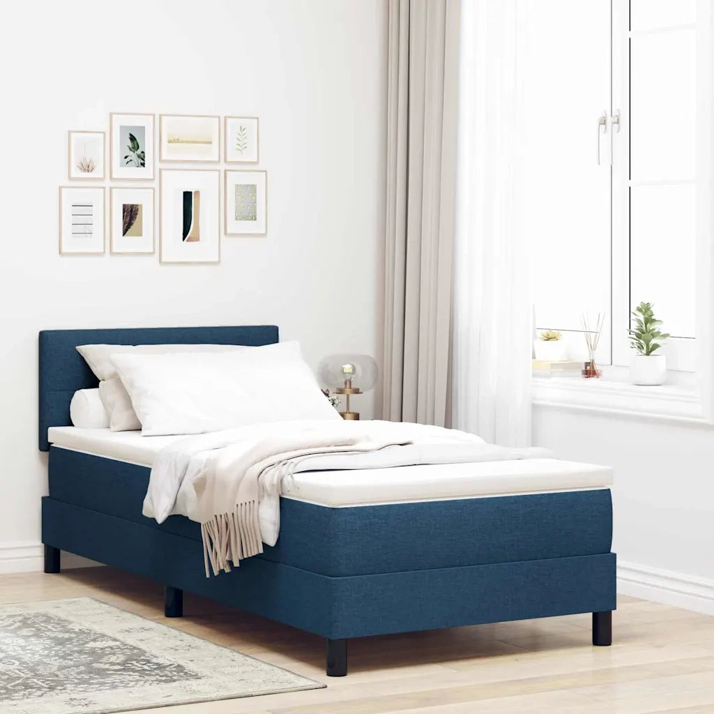 Letto a molle con materasso con led Blu 90 x 190 cm Tessuto 3342176