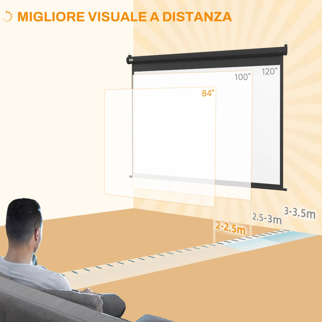 Schermo per Proiettore 89" 4:3 con Telecomando ¨C Xylo ¨C 171x130cm Nero