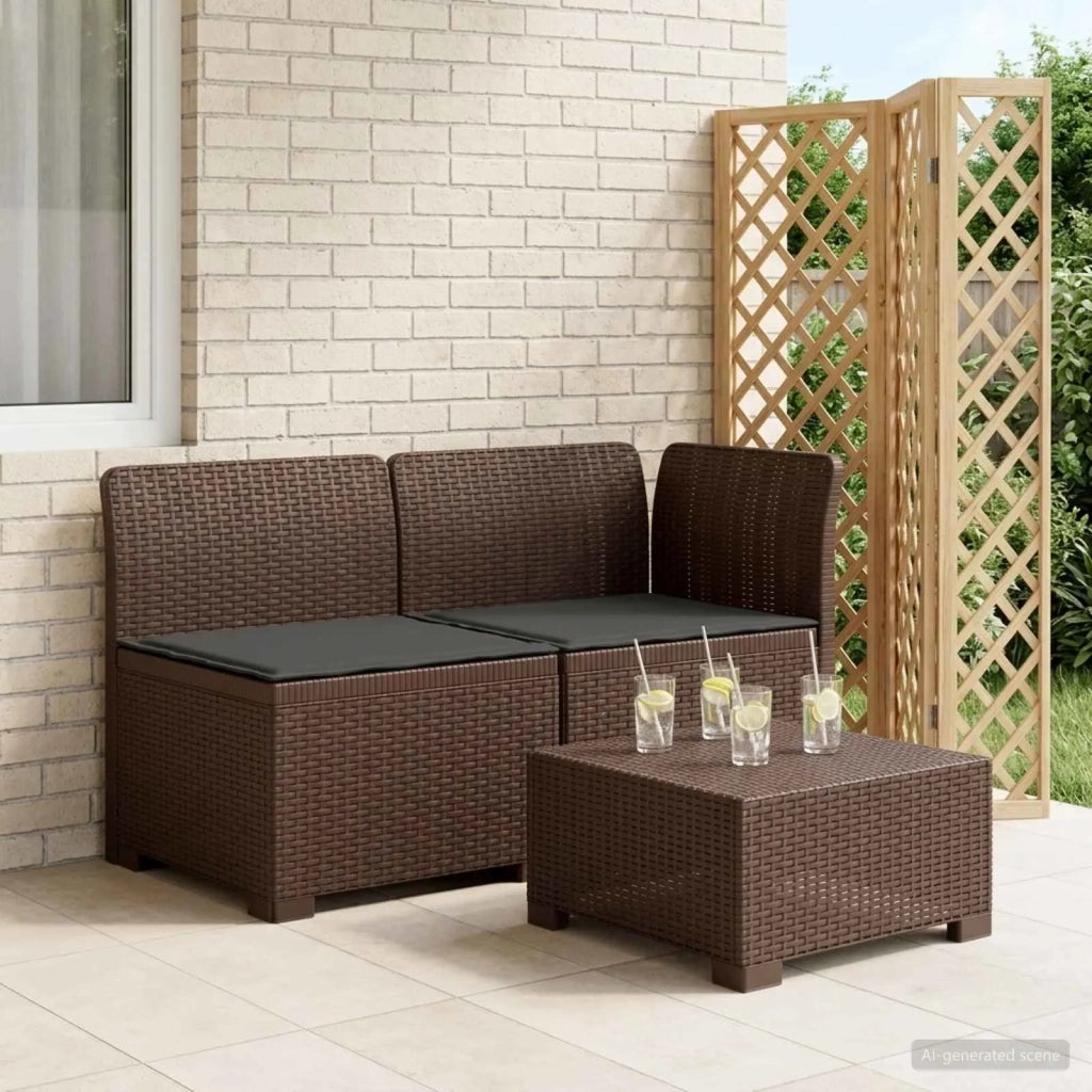 Divano da esterno-Divano da Giardino a 2 Posti con Cuscini Aspetto Rattan PP 111909