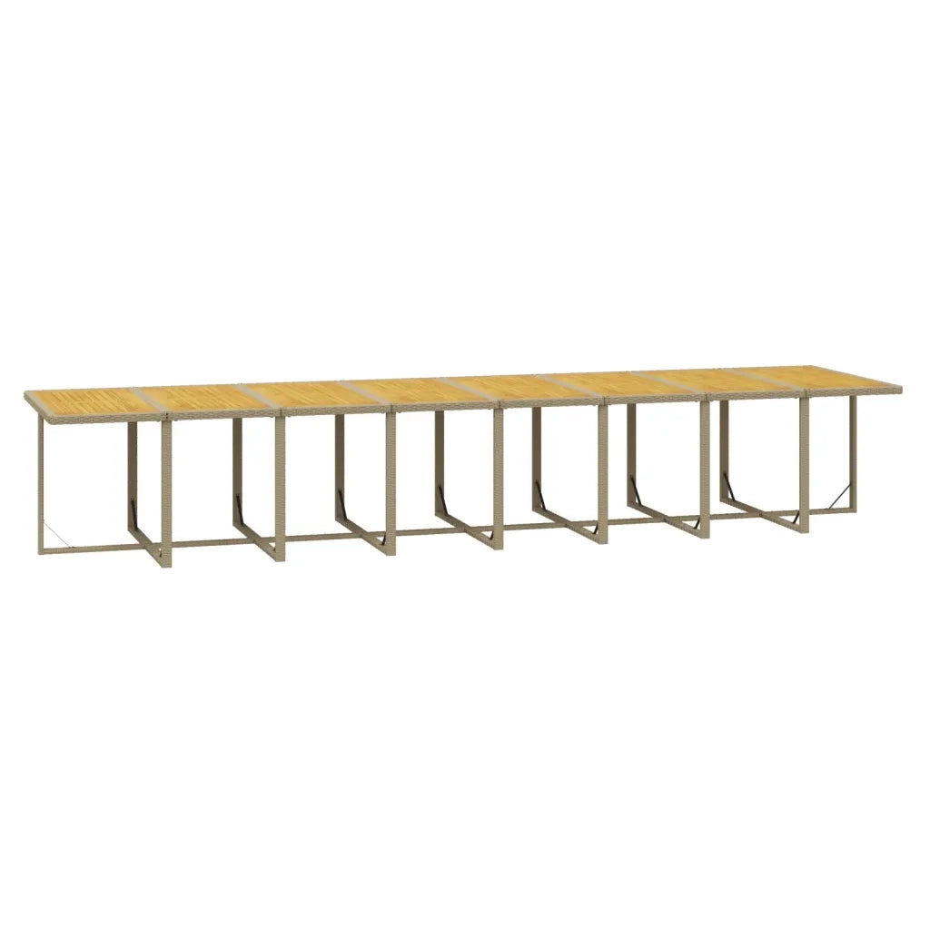 Set da Pranzo da Giardino 17 pz con Cuscini Beige in Polyrattan 3095689