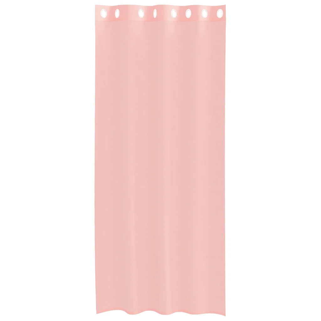 Tende in Voile con Occhielli 2 pz Rosa 140x245 cm 4102098