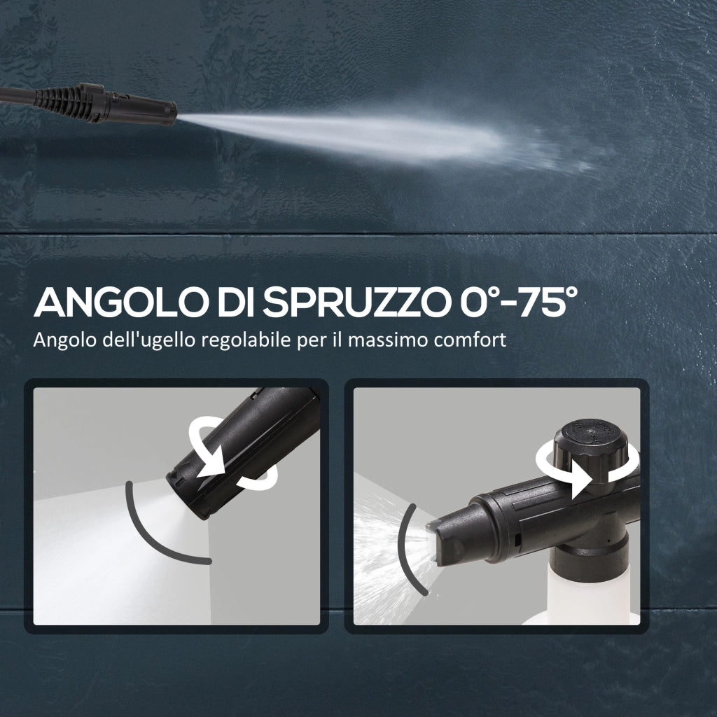 Idropulitrice ad Alta Pressione 1600W con Kit Pulizia ¨C zephmum ¨C 35x28x65 cm, Blu e Nero