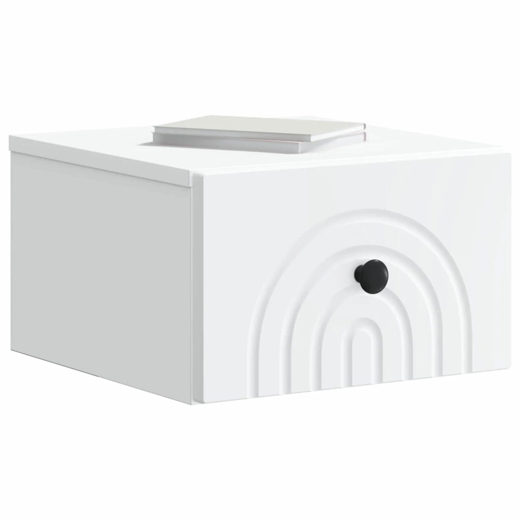 Mobiletto da notte a muro 2 pz Bianco 33 x 34,5 x 20 cm 898086