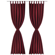 Tende in Micro-Raso Bordò 2 pz con Occhielli 140 x 175 cm 130362