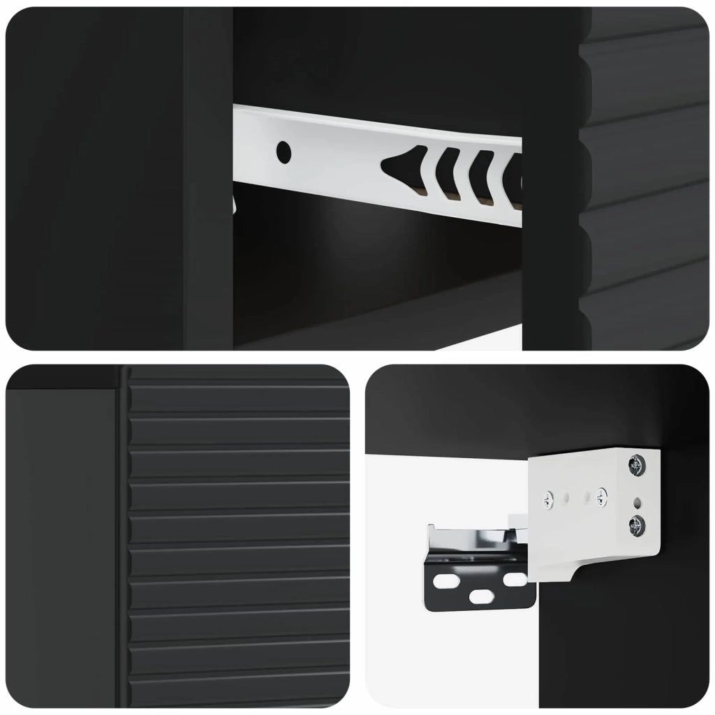 Mobiletto da notte a muro 2 pcs Nero 49 x 34,5 x 20 cm 898618