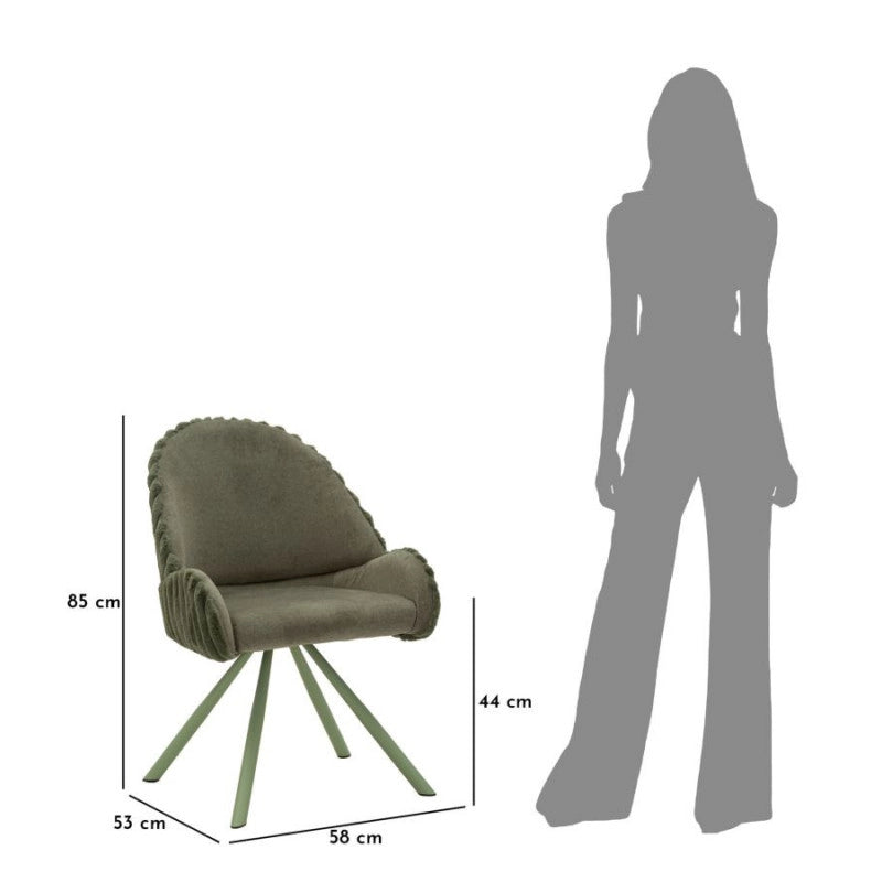 Sedia Stoccolma -a- Verde Set 2 Pz cm 58x53x85