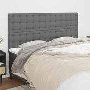 Testiera-Testata Decorativa Grigio Scuro 200x5x118/128 cm Tessuto 378857