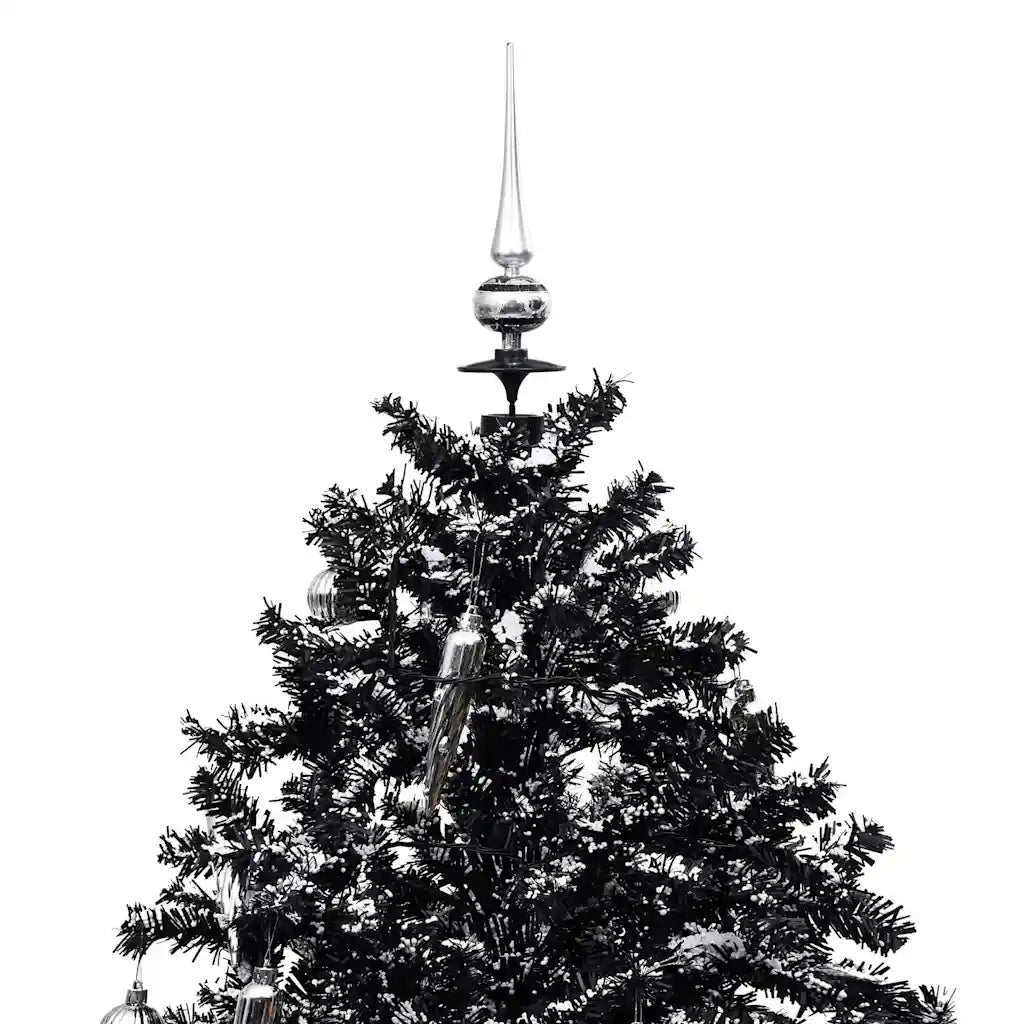 Albero di Natale con Nevicata e Base ad Ombrello Nero 140cm PVC 289932