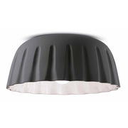 Plafoniera Grande Vintage Decò Madame Gres Ceramica Grigio Nerastro 1 Luce E27