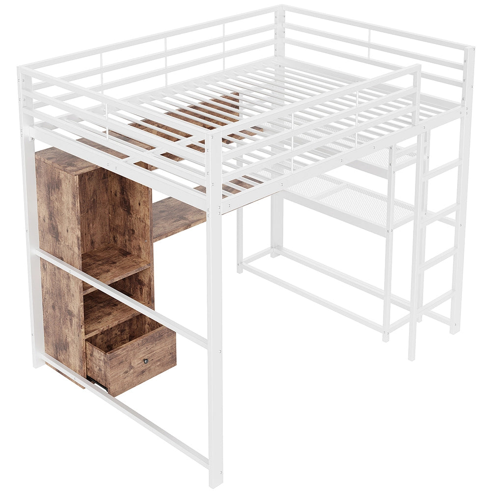 Letto a soppalco - Xylo - 140x200 cm LED bianco