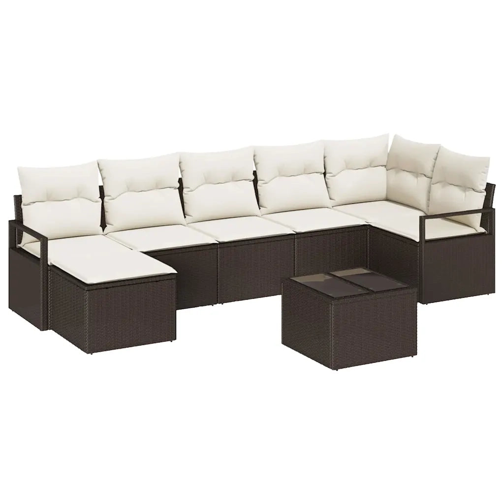 Set di divani 8 pcs Marrone polyrattan
