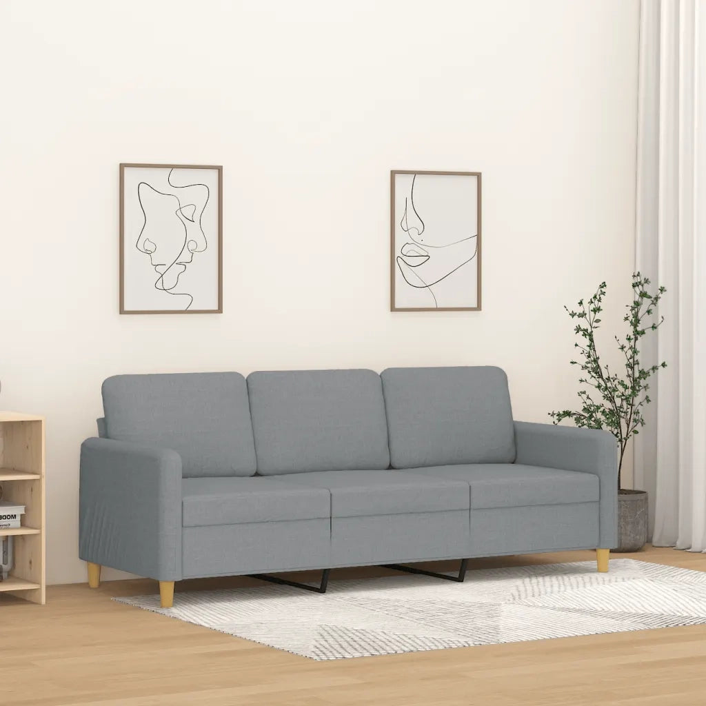 Divano a 3 Posti-Sofa 3 Posti Grigio Chiaro 180 cm in Tessuto 366247