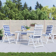 Cuscino da Esterno 4 pcs Blu e Bianco 120 x 50 x 7 cm Tessuto 42040528