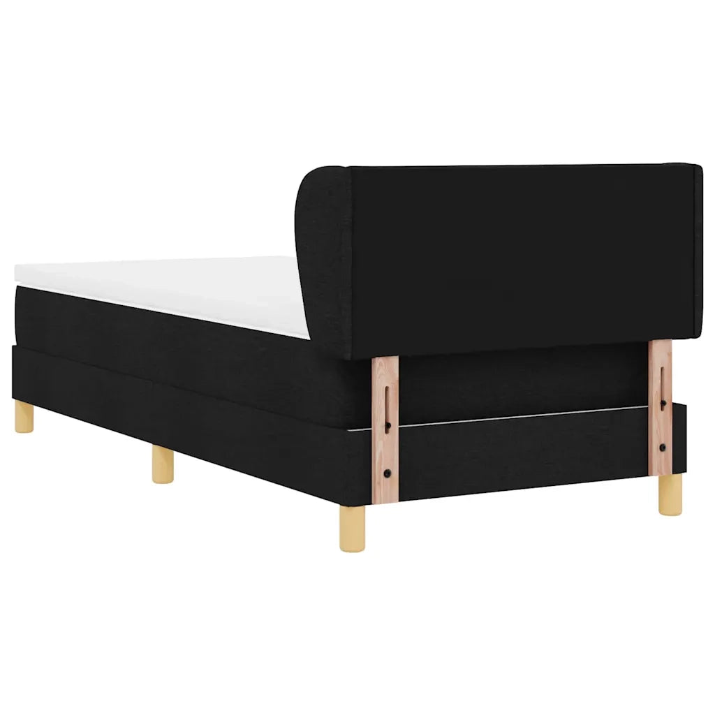 Letto a molle con materasso Nero 90 x 190 cm Tessuto 3340250