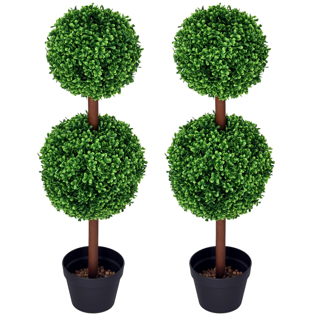 2 Alberi Buxus Artificiale ¨C Zephmum ¨C Verde, 90 cm