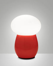 Lampada da tavolo Freddy in vetro soffiato Rosso, attacco E27 40W, interruttore integrato, design elegante e moderno - Freddy Collection
