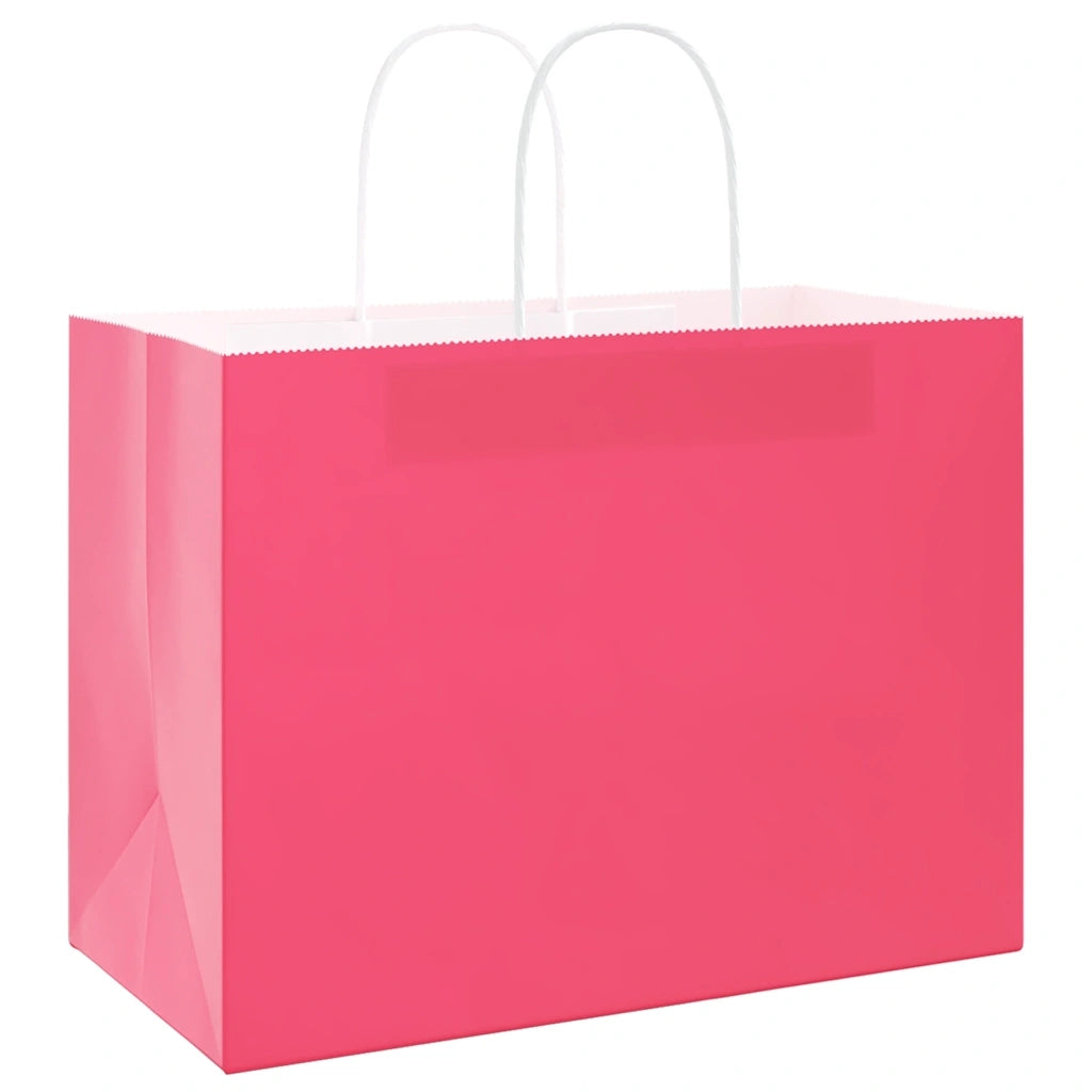 Sacchetti di Carta 250 pz con Manici Rosa 32x17x25 cm 4101677
