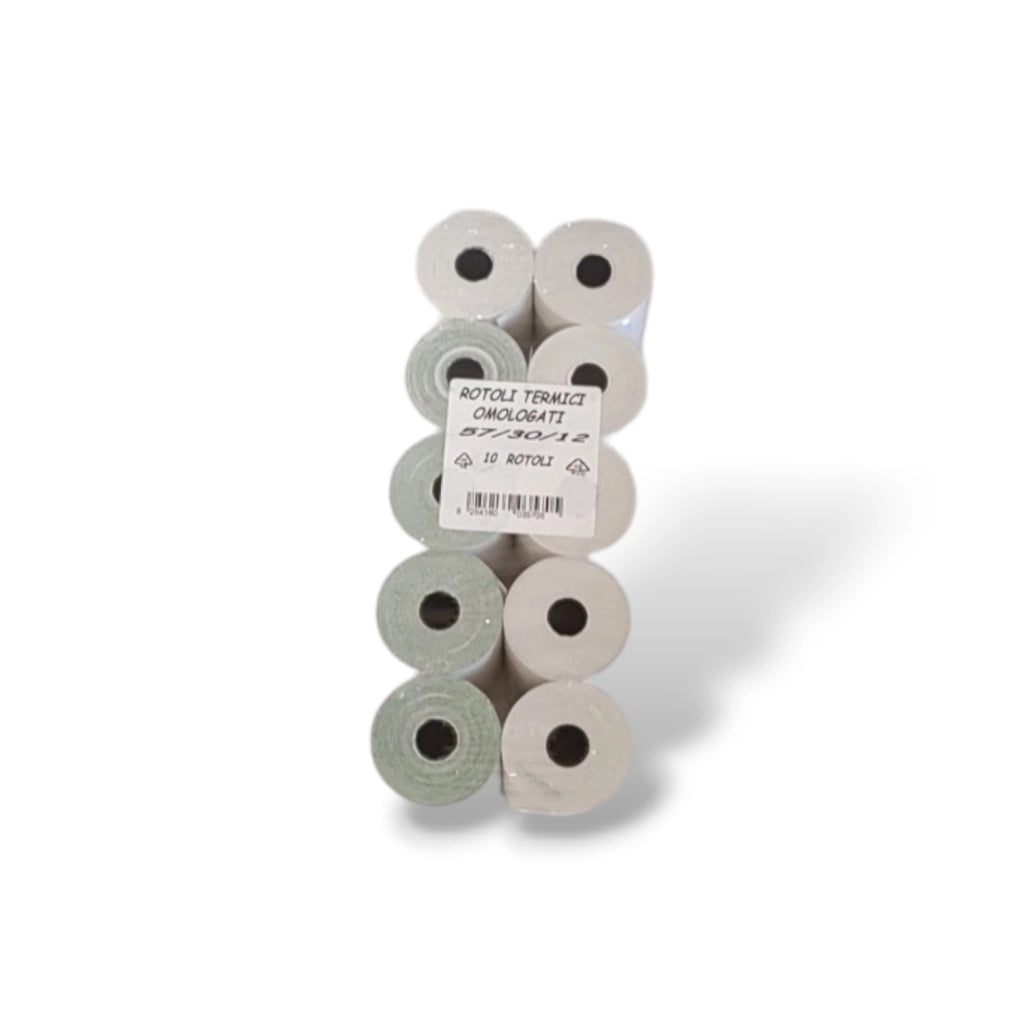10 ROTOLI TERMICI OMOLOGATI 57 MM
