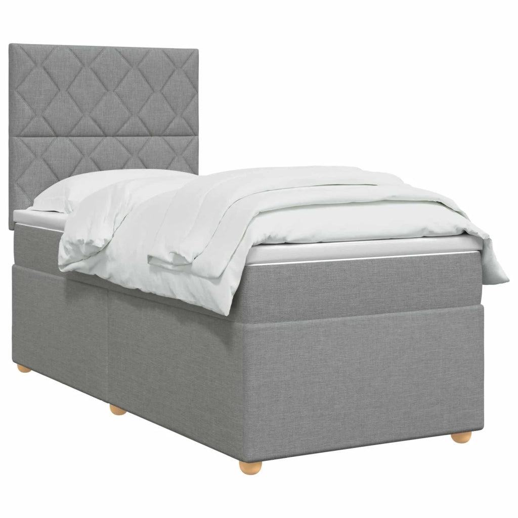 Letto box spring con materasso Grigio Chiaro 100 x 200 cm 3453823