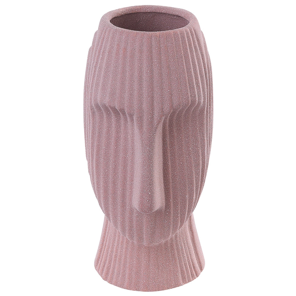 Vaso in gres porcellanato pesca Vaso a forma di viso minimalista da 25 cm