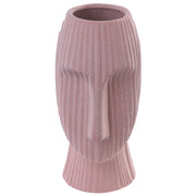 Vaso in gres porcellanato pesca Vaso a forma di viso minimalista da 25 cm