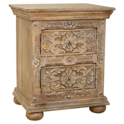 Comodino in legno artigianale marrone 50x40x60.