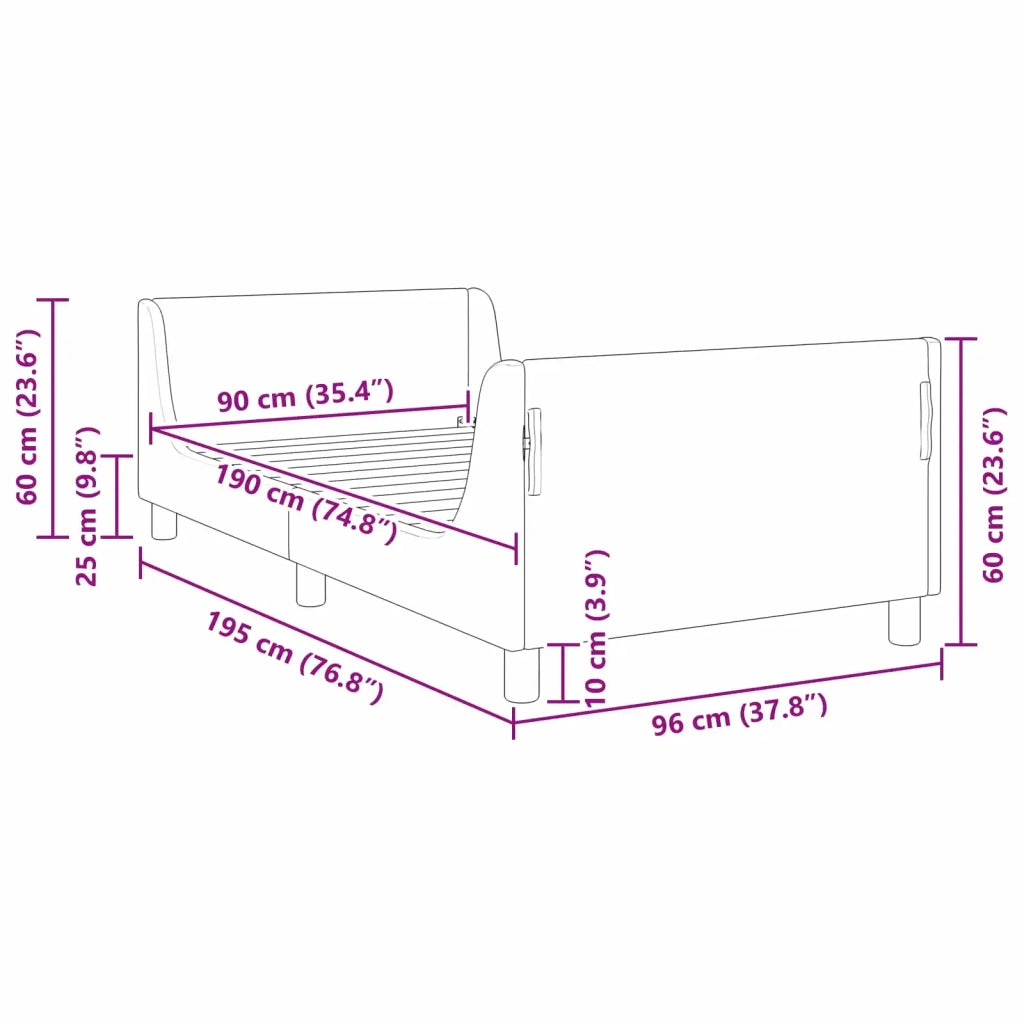 Struttura letto bambini con testata Blu Polizia 90 x 190 cm 42010883