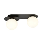 Plafoniera Emibig Plaza metallo 2xE14 nero/opal 45 cm
