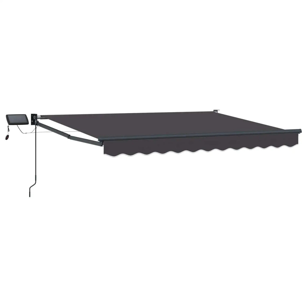 Tenda retrattile manuale con LED-Tenda parasole per balcone Antracite 3,5 x 2 m