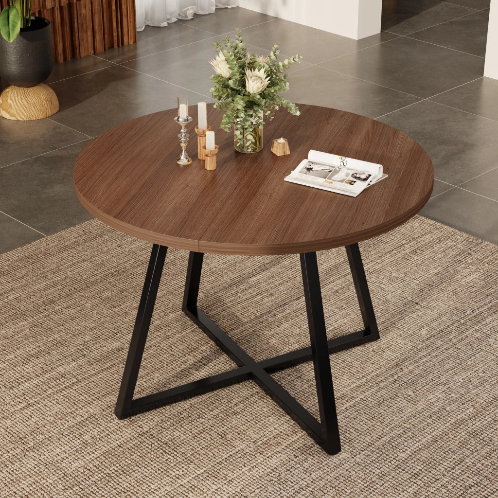 TAVOLO DA PRANZO ALLUNGABILE 100x100-140x100 cm, MDF, Walnut