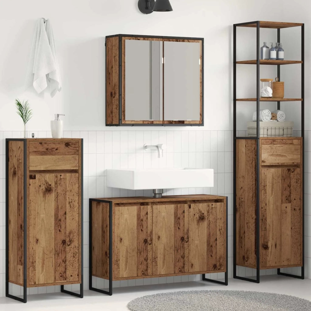 Set di mobili per il bagno Legno vecchio Legno multistrato