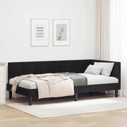 Cornice del letto ad angolo Nero 90 cm x 200 cm Velluto 42016433