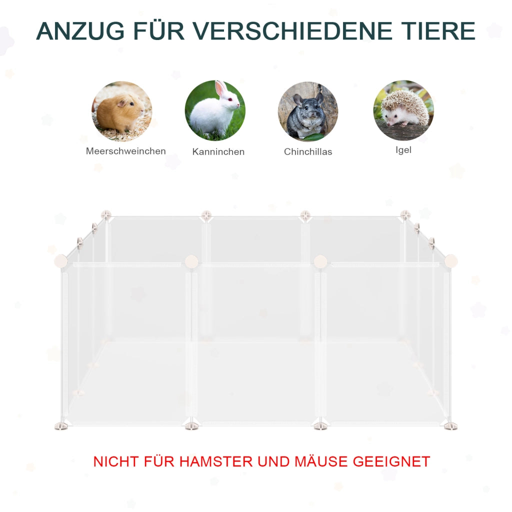 Recinto per Animali Domestici ¨C Xylo ¨C 12 Pannelli, 105x105x45 cm, Bianco