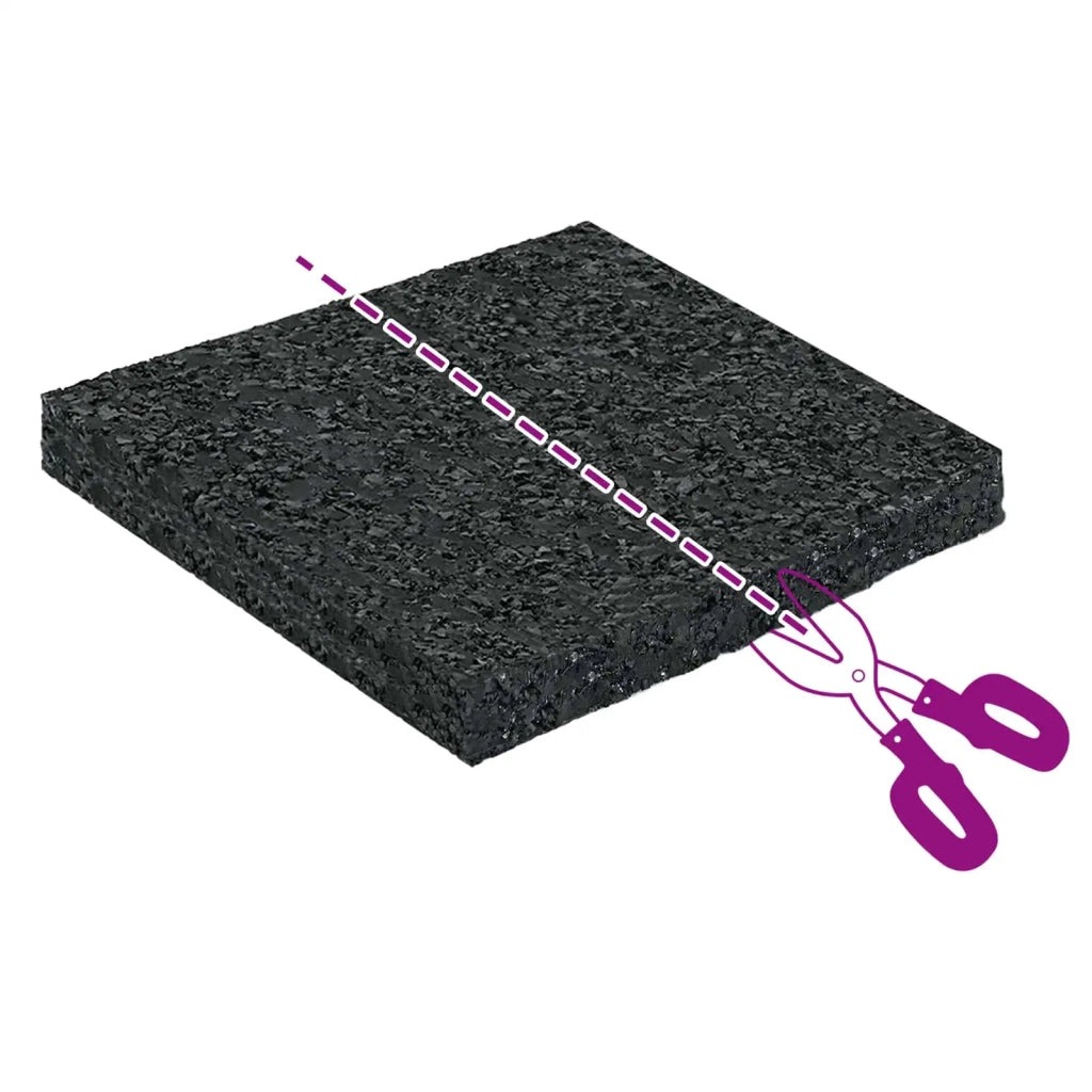 Pad per patio in granuli di gomma Nero 9 x 9 x 0,8 cm Gomma 42027232