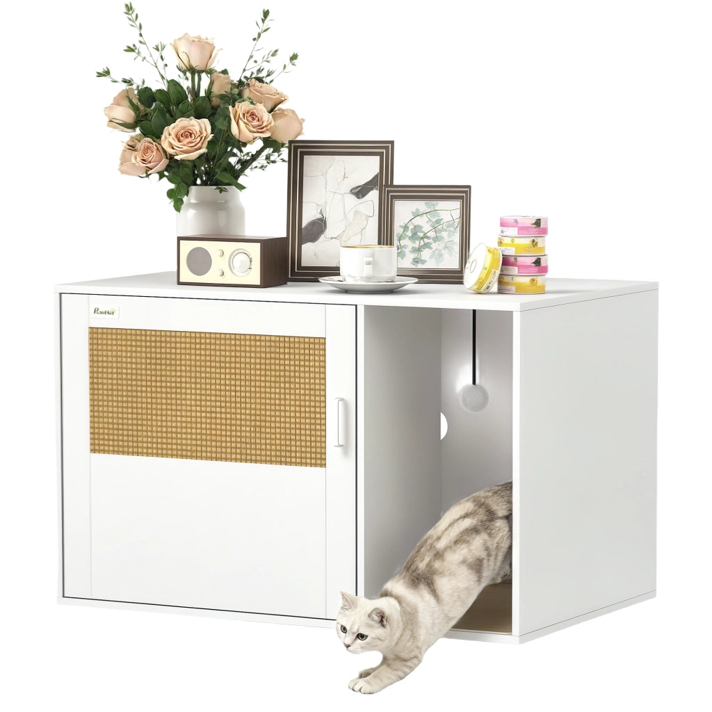 Mobile per gatti con porta ¨C Minimal ¨C 80x50x50 cm bianco