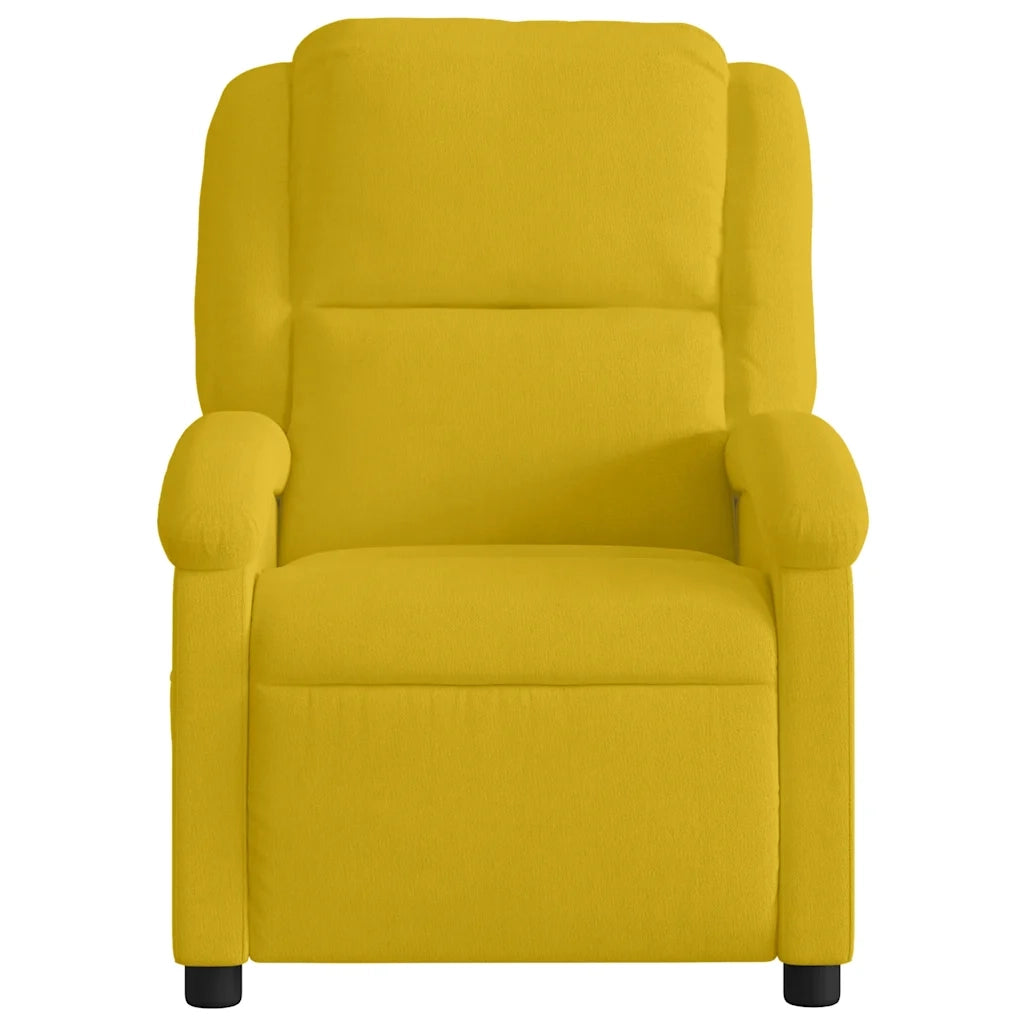 Poltrona | Sedia Relax Reclinabile Elettrica Gialla in Velluto