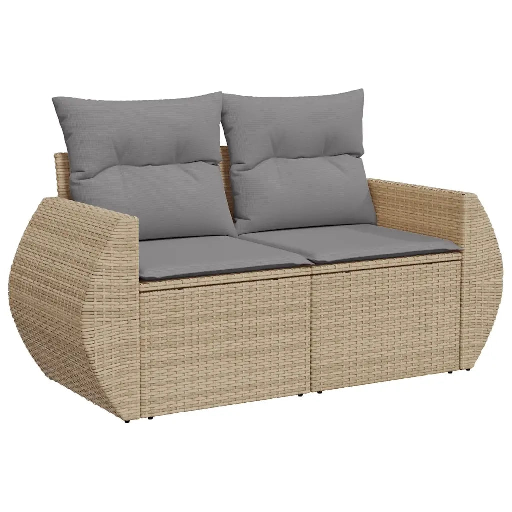 Set Divano da Giardino 6 pz con Cuscini Beige in Polyrattan 3327251