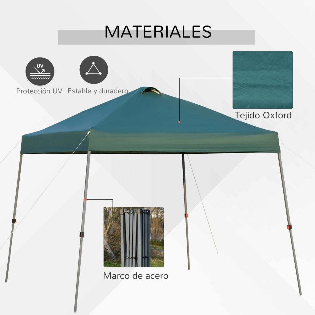 Gazebo pieghevole 3x3m ¨C Minimal ¨C Verde acciaio