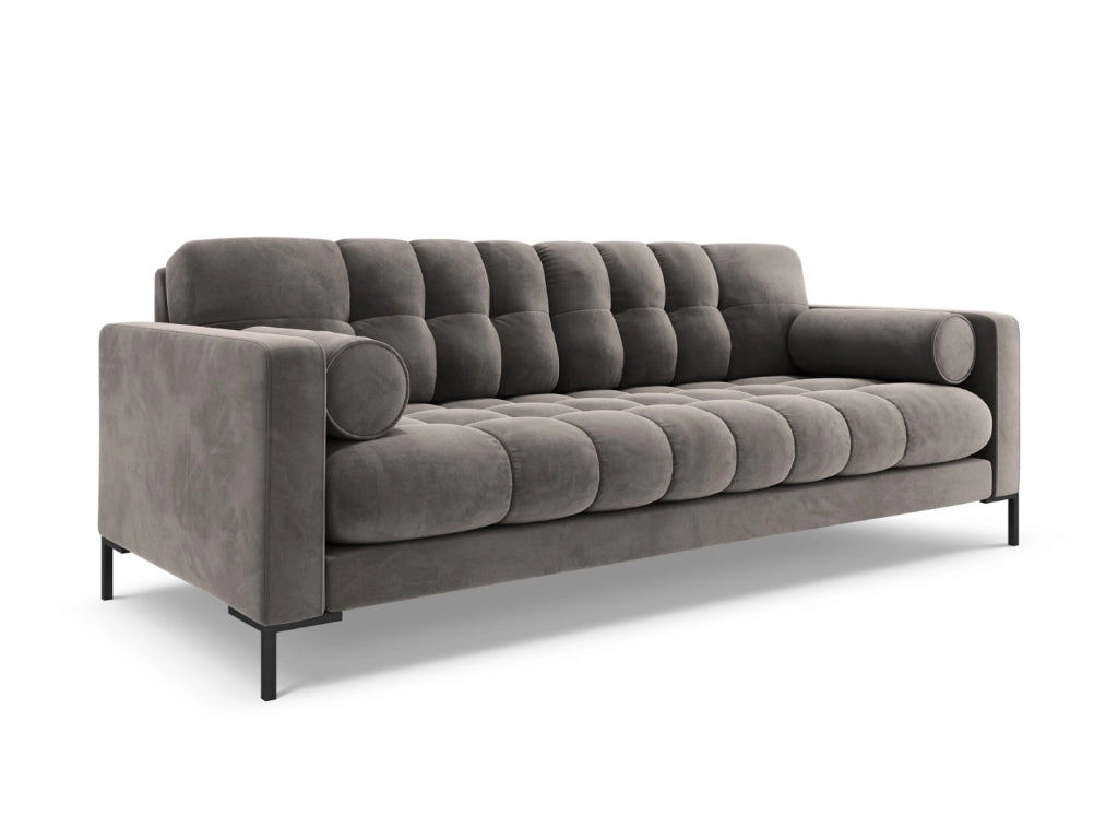 Cosmopolitan Design - Divano "Bali" 3 posti in velluto grigio chiaro 