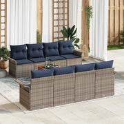 Set Divano da Giardino con cuscino 9 pcs Grigio polyrattan 3347304