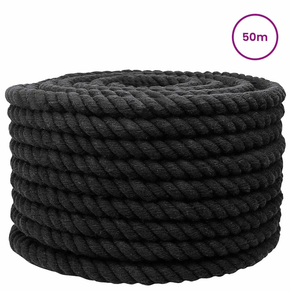 Corda | Fune Nero 2,4 x 2,4 x 5000 cm Cotone