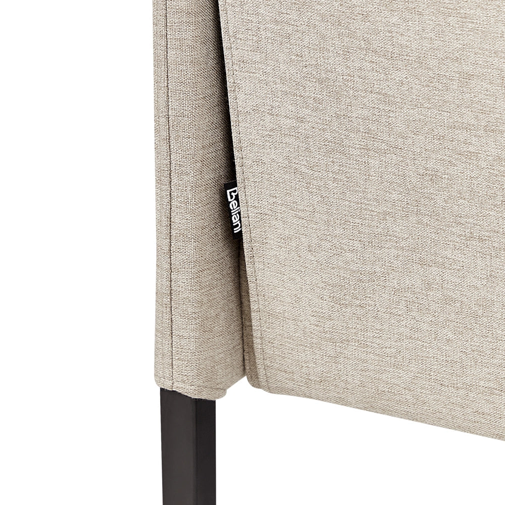 Divano 2 posti  tessuto beige con cuscini schienale cuscini imbottiti gambe in metallo stile retrò