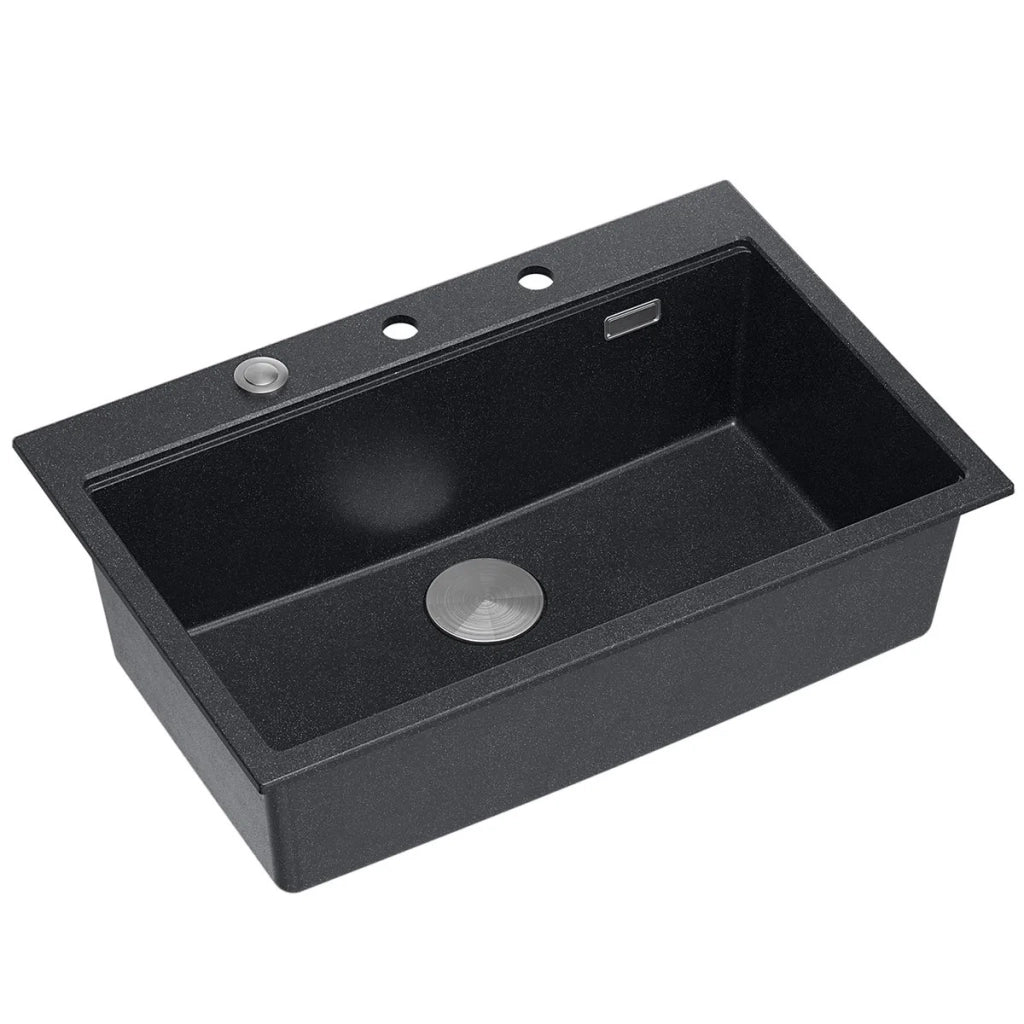 Lavello In Granito Marc 110 Workstation Black Metallic Tappo oro