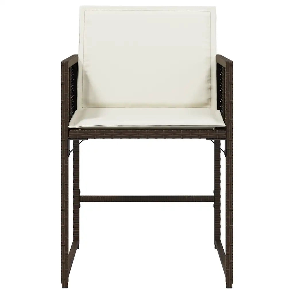 Sedie da Giardino con Cuscini 4 pz Marroni in Polyrattan 365003
